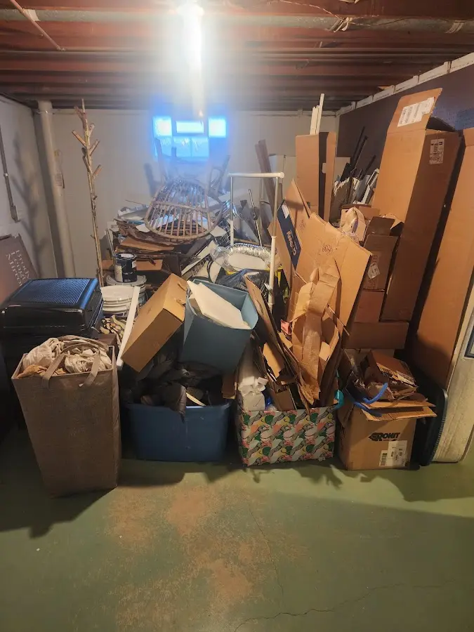 Roll-off dumpster container at job site for 20 Yard Dumpster Rental in Swannanoa